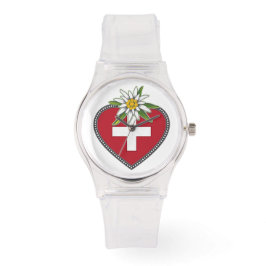 Reloj De Pulsera Edelweiss Heart Swiss Flag Watch