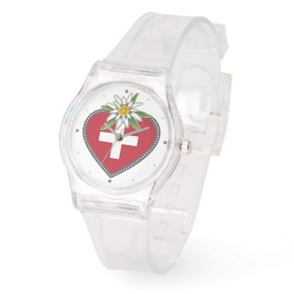 Reloj De Pulsera Edelweiss Heart Swiss Flag Watch