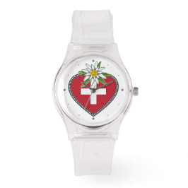 Reloj De Pulsera Edelweiss Heart Swiss Flag Watch
