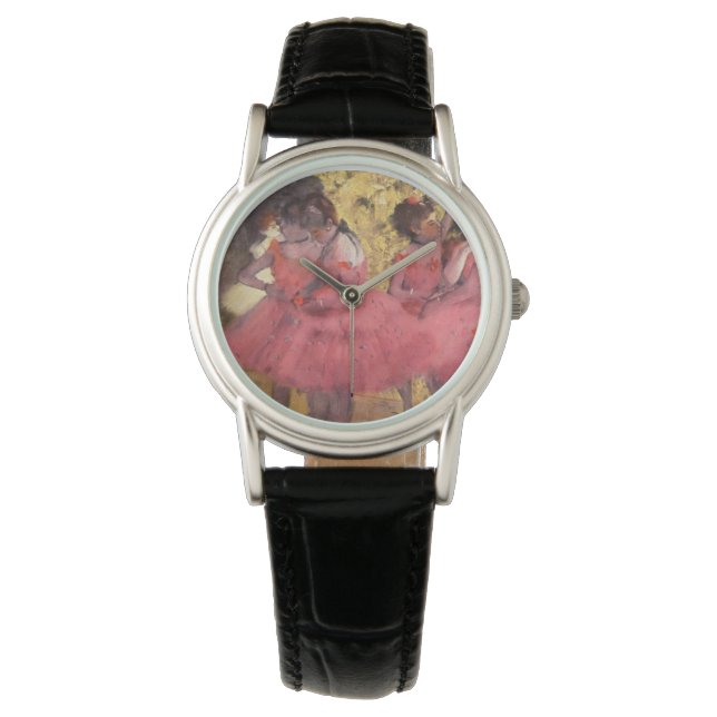 Reloj De Pulsera Edgar Degas, La Cadena Clave De Bailarines Rosa (Anverso)