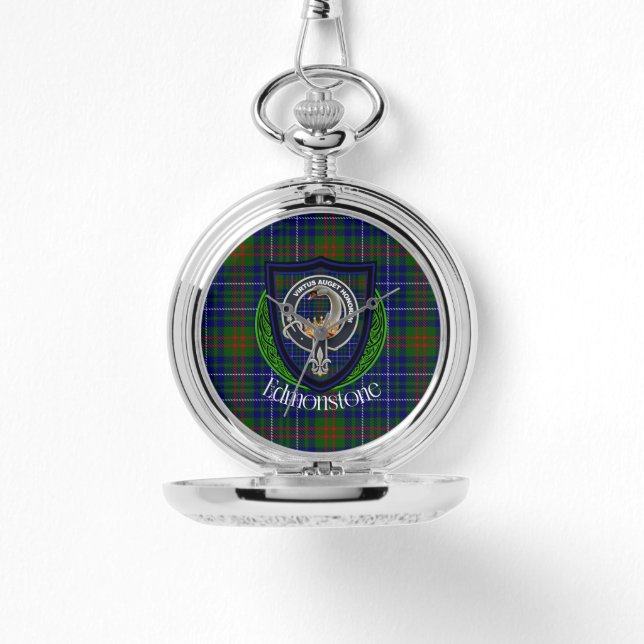 Reloj De Pulsera Edmonstone Scottish Clan Tartan & Crest (Anverso)