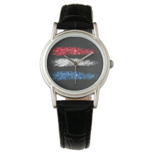 Reloj De Pulsera *~* EE.UU. - Bandera americana simple y moderna