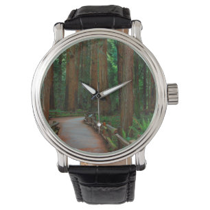 Reloj De Pulsera EE. UU., California. Camino entre secuoyas en Muir