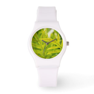 Reloj De Pulsera EE. UU., Hawái, Isla Grande. Helecho verde tropica