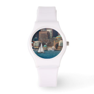 Reloj De Pulsera EE. UU., Massachusetts. Horizonte de Boston Waterf
