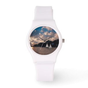 Reloj De Pulsera EE. UU., Massachusetts. Vela al atardecer