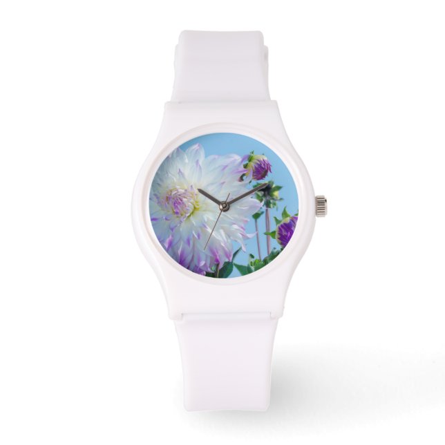Reloj De Pulsera EE. UU., Washington. Detalle de flores de dalia (Anverso)