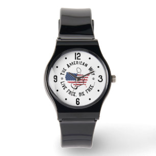 Reloj De Pulsera EEUU La Manera Americana De Vivir Libre Y Morir Li