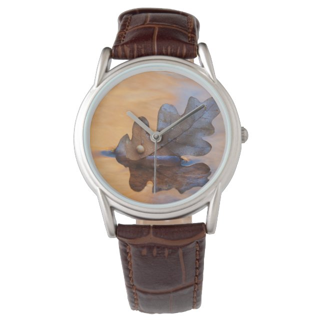 Reloj De Pulsera EEUU, Nuevo México. Hojas de roble en curso (Anverso)