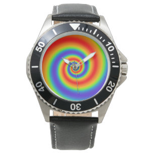 Reloj De Pulsera Efecto espiral colorido del gradiente del arcoiris