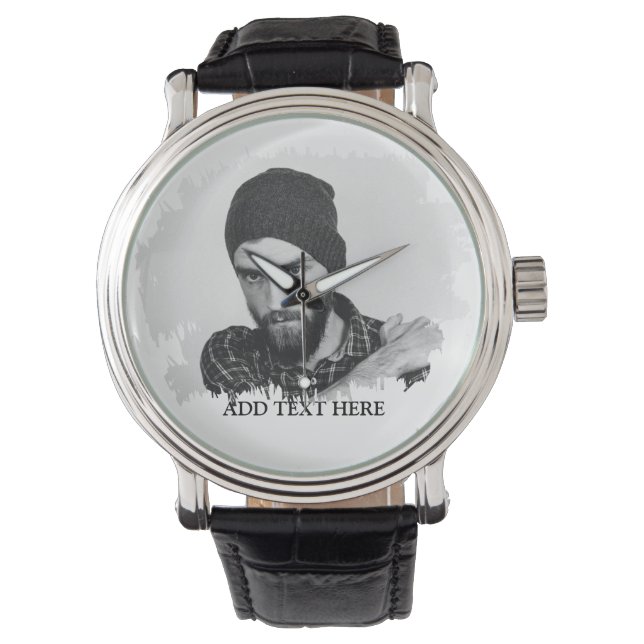 Reloj De Pulsera Efecto fotográfico estirado Personalizado moderno (Anverso)