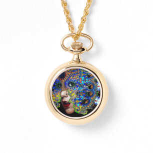 RELOJ DE PULSERA EFEMERAL / MUJER CON MÁSCARA FRACTAL