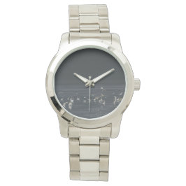 Reloj De Pulsera Egrets En El Océano Azul Medianoche