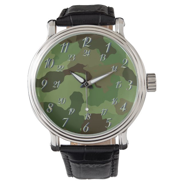 Reloj De Pulsera Ejército fondo verde camuflaje (Anverso)
