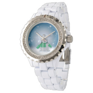 Reloj De Pulsera El adorable personaje de muñeco de nieve de Navida