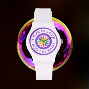 Reloj De Pulsera El amor es amor, flor arcoiris