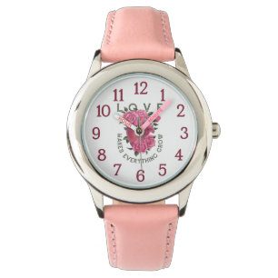 Reloj De Pulsera El amor hace que todo crezca – Corazón floral