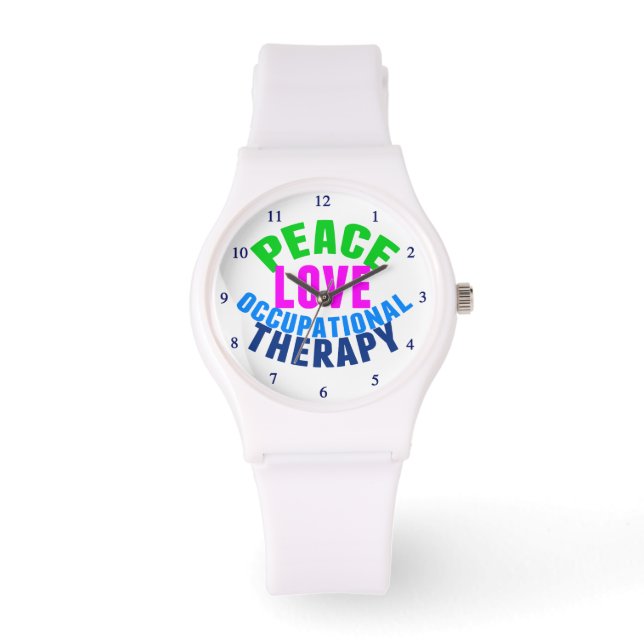 Reloj De Pulsera El amor por la paz al terapeuta ocupacional (Anverso)