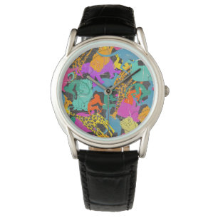 Reloj De Pulsera El animal retro siluetea el modelo