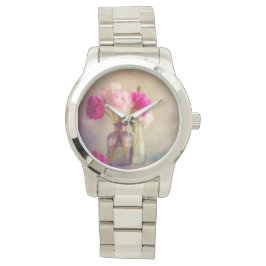 Reloj De Pulsera El antiguo Bouquet Peony en las jaulas de vidrio