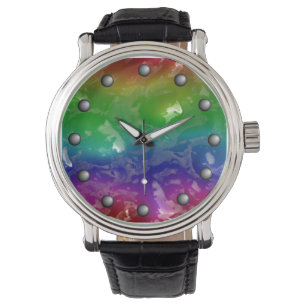 Reloj De Pulsera El arco iris psicodélico gelatinado exuda