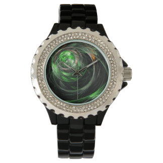Reloj De Pulsera El arte del resumen verde mundial