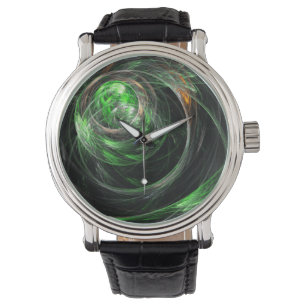 Reloj De Pulsera El arte del resumen verde mundial
