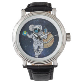 Reloj De Pulsera El Astronauta disfruta en el espacio (vigilancia)