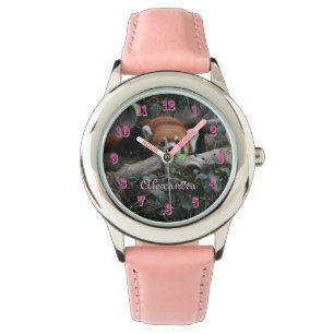 Reloj De Pulsera El atractivo Panda Rojo en el zoológico