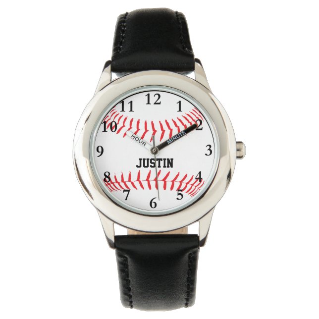 Reloj De Pulsera El béisbol tiene nombre personal Boys Watch (Anverso)