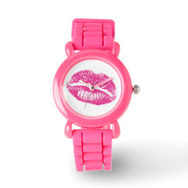 Reloj De Pulsera El beso, los labios rosas
