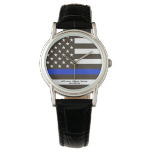 Reloj De Pulsera El *~* Blue Line fino señala a la mujer del