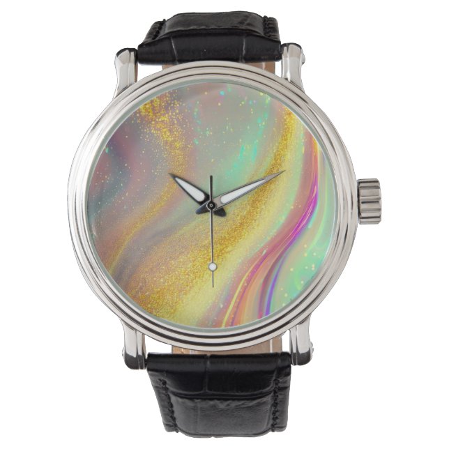 Reloj De Pulsera El brillante ópalo holográfico (Anverso)