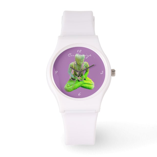 Reloj De Pulsera El Buda Verde Mossy Medita Thunder_Cove (Anverso)