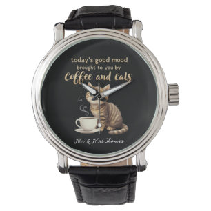 Reloj De Pulsera El buen humor de hoy que te trajo café y gatos