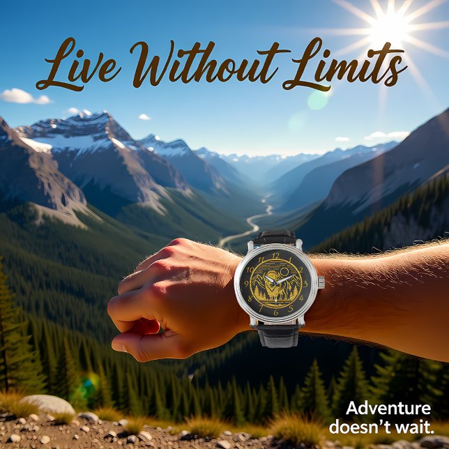 Reloj De Pulsera El búfalo de oro se destaca majestuosamente en la  (Subido por el creador)