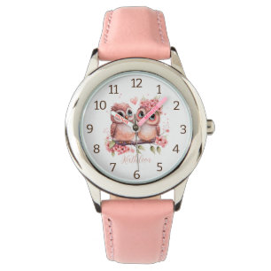 Reloj De Pulsera El búho acuarela moderno y elegante ama el ci pers