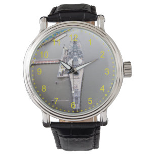 Reloj De Pulsera El buque de guerra New Jersey desde arriba