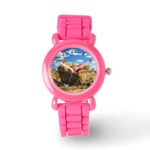 Reloj De Pulsera El carro de paja de Acción de Gracias en el campo