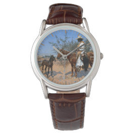 Reloj De Pulsera El centinela Frederic Remington 1889 tema vaquero 
