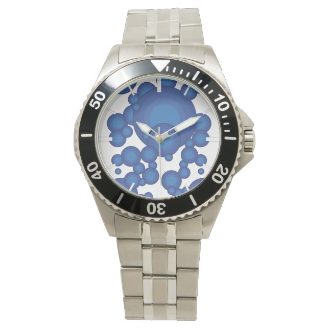 Reloj De Pulsera El círculo de estilo del año Blue 70's (Anverso)