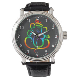 Reloj De Pulsera El colorido Señor Ganesha en negro