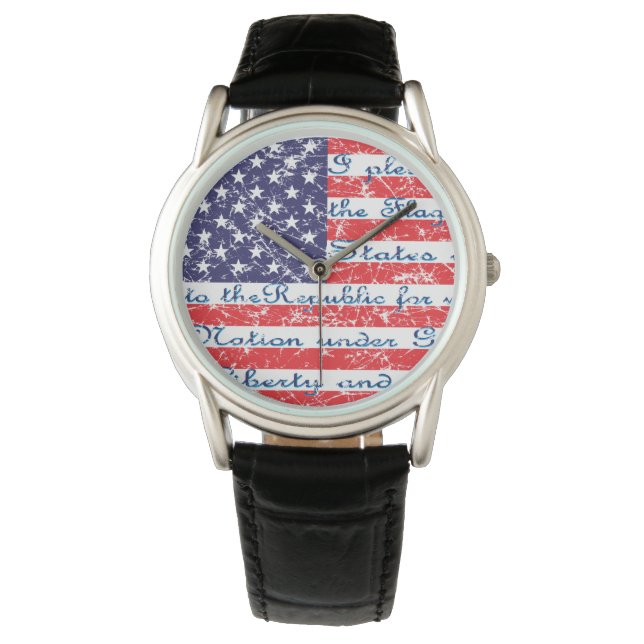 Reloj De Pulsera El compromiso de la lealtad a la bandera de los Es (Anverso)