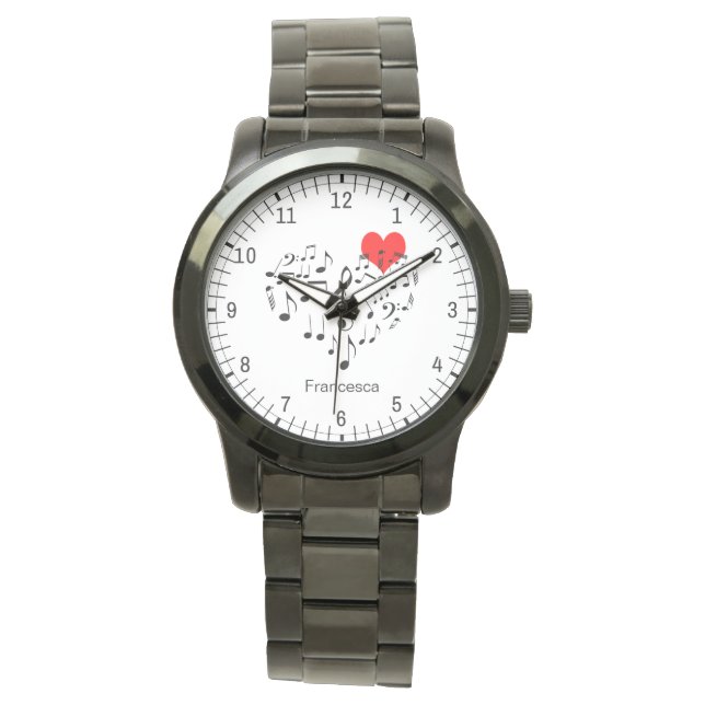 Reloj De Pulsera El corazón cantante romántico divertido (Anverso)