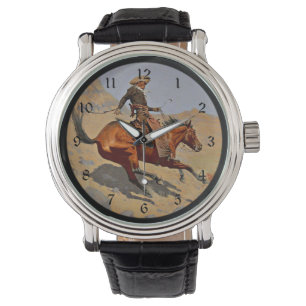 Reloj De Pulsera El Cowboy, pintura de F. Remington,