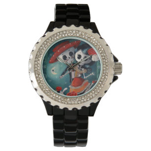 Reloj De Pulsera El día de los amantes esqueléticos muertos