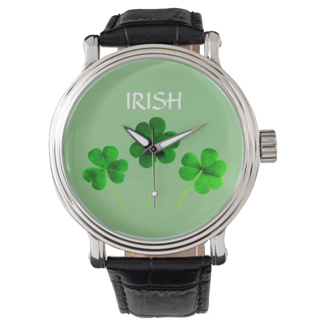 Reloj De Pulsera El Día de San Patricio, el Shamrock verde irlandés (Anverso)