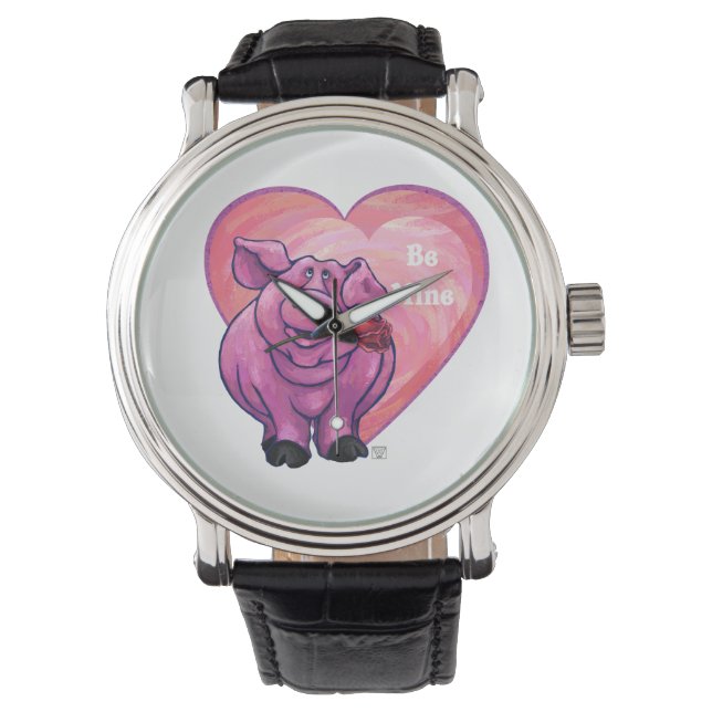 Reloj De Pulsera El día de San Valentín de cerdo (Anverso)