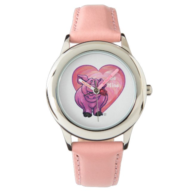 Reloj De Pulsera El día de San Valentín de cerdo (Anverso)