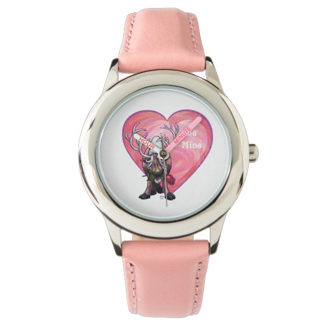 Reloj De Pulsera El día de San Valentín de renos (Anverso)